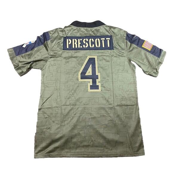 Dallas CowboysMen's Medium #4 Dak Prescott “Salute Service” Jersey